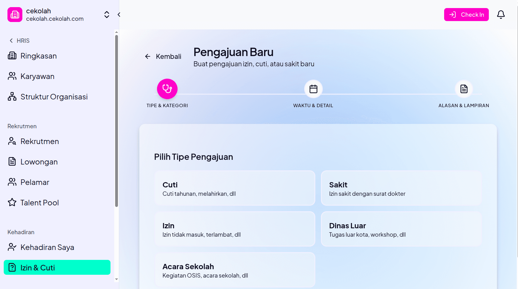 HRIS, Rekrutmen & Perizinan